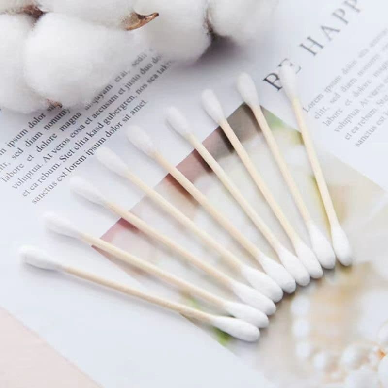 Crystal คอตตอนบัดสองหัว 100 ชิ้น สำลีปั่นหู สำลีเช็ดเครื่องสำอางค์ สำหรับทำความสะอาดหู ล้างแผล รูปที่ 4