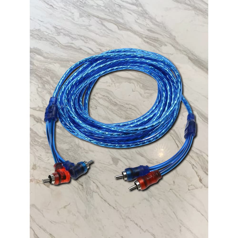 BLUE สายสัญญาณ RCA ทองแดงแท้ 2ออก2 สายRCA สายแจ็ค ใช้ได้ทั้งเครื่องเสียงบ้าน เครื่องเสียงรถยนต์ รูปที่ 2