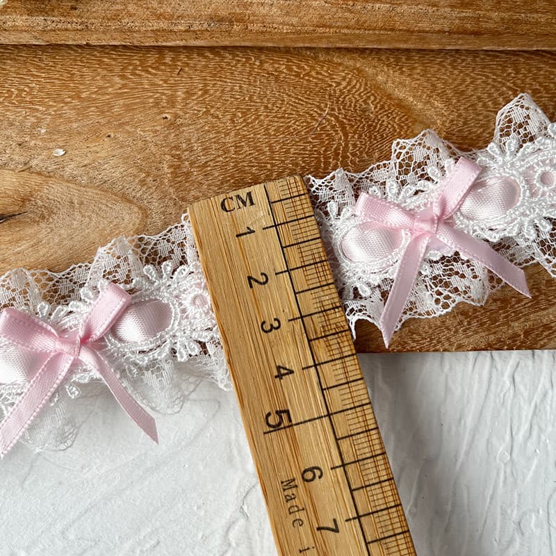 French Lolita High-End Bow Lace Accessories Tie Pain Bag diy วัสดุริบบิ้นจีบตกแต่ง รูปที่ 2