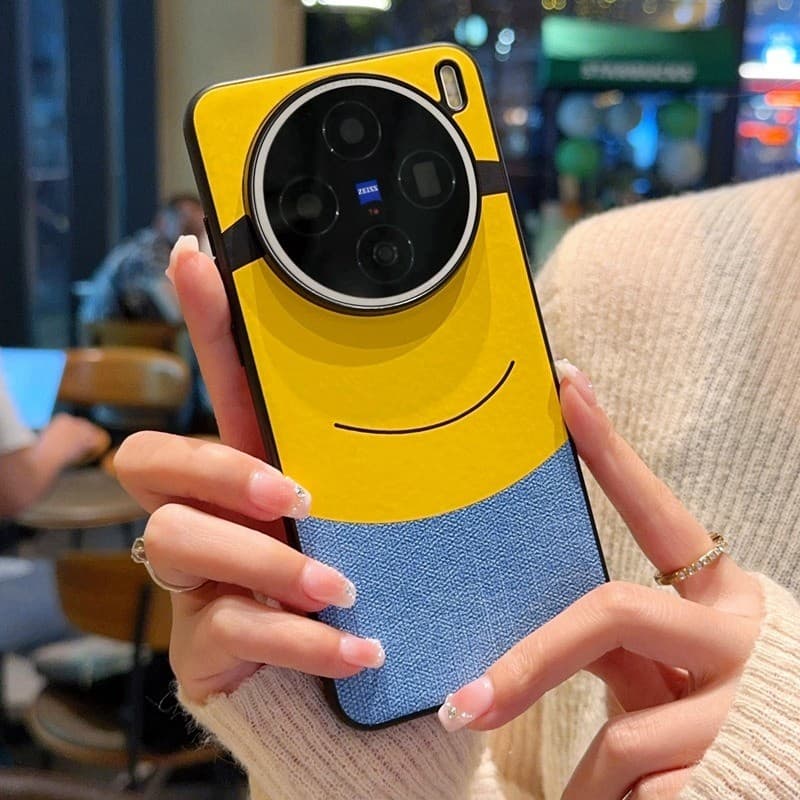 Thin & Light Minions Eyes Design Spliced หนังสําหรับ Vivo X200 Ultra X200S X200 Pro Mini X300 Pro X300 ฝาครอบโทรศัพท์ปลอก รูปที่ 6
