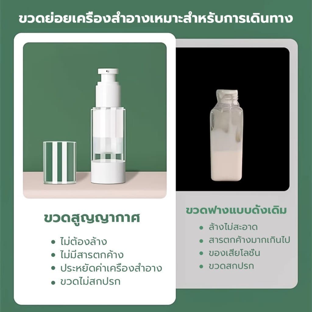 ขวดปั้มสุญญากาศ - สำหรับครีม/โลชั่นกาศ เลือกขนาด30/50/100ml G3274 รูปที่ 4