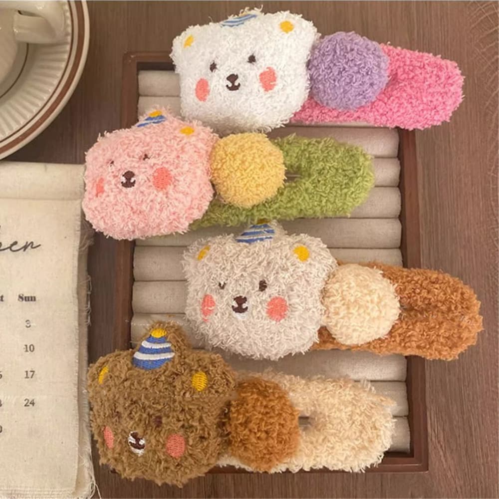 Snow Bear กิ๊บติดผมตุ๊กตาน่ารักสําหรับผู้หญิงด้านหลังศีรษะคลิปขนาดใหญ่ Headwear Duckbill คลิป รูปที่ 9
