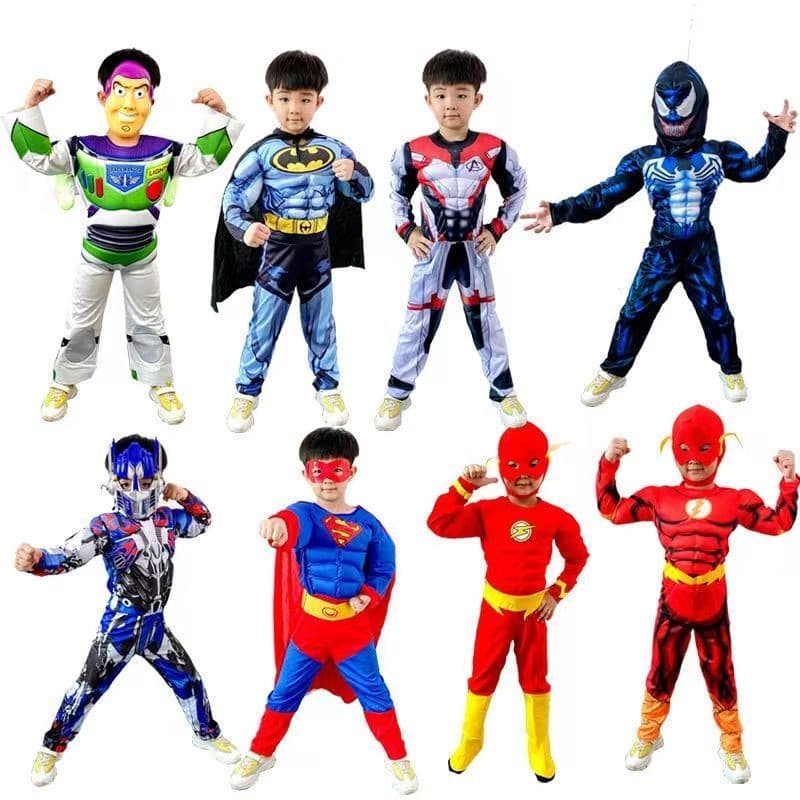 ฮาโลวีน cos ชุดเด็ก Captain America Optimus Prime Hulk Iron Spiderman เสื้อผ้าเด็กชาย รูปที่ 5