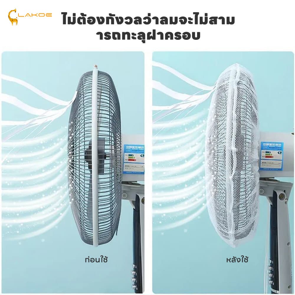 LAKOEMALL ฝาครอบพัดลม ตาข่ายพัดลม ลวดลายการ์ตูน คลุมพัดลม ครอบพัดลม พัดลม 40-50 ซม. ที่คลุมพัดลม รูปที่ 4