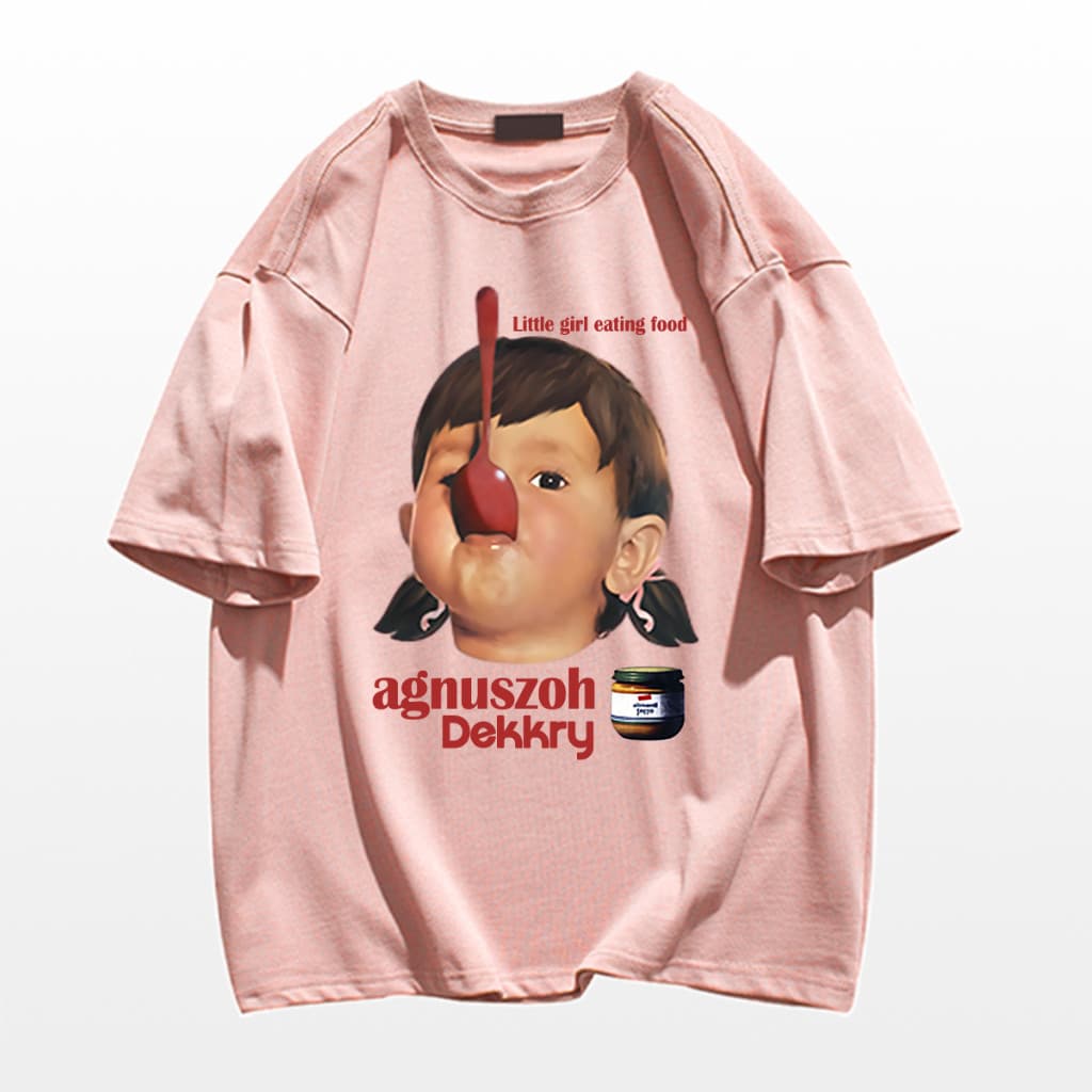 เสื้อยืดผู้หญิงสไตล์เกาหลี เนือ้ผ้าน้ำหนักเบา เสื้อ oversize การ์ตูน คอเสื้อ เสื้อยืด cotton 100% S-3XL รูปที่ 5