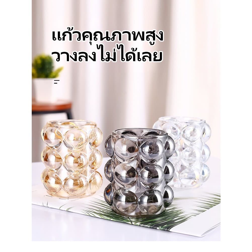 ถ้วยกาแฟ แก้วชานมทรง กลมแจกันแปรงแต่งหน้าคริสตัล/ที่ใส่ปากกา/ที่ใส่แปรงแต่งหน้า แก้วน้ำ แก้วอเนกประสงค์ รูปที่ 3