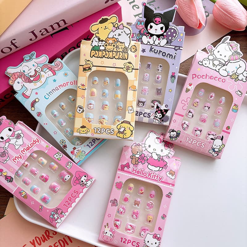 สติกเกอร์ติดเล็บ, สําหรับเด็ก สติกเกอร์เล็บน่ารักสำหรับเด็กผู้หญิง DIY เล็บปลอม มีกาวในตัว รูปที่ 9