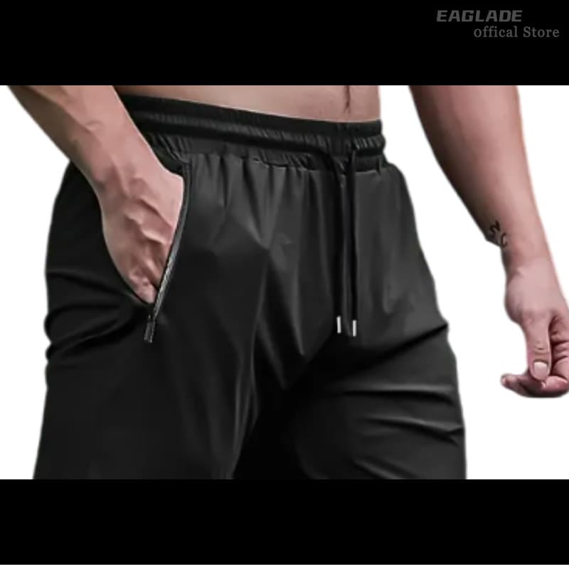 EAGLADE Jogging Sweat Cuffed Jogger กางเกงสําหรับชายกางเกง Quick Drying Breathable ยืดในสีกรมท่า E05 รูปที่ 8