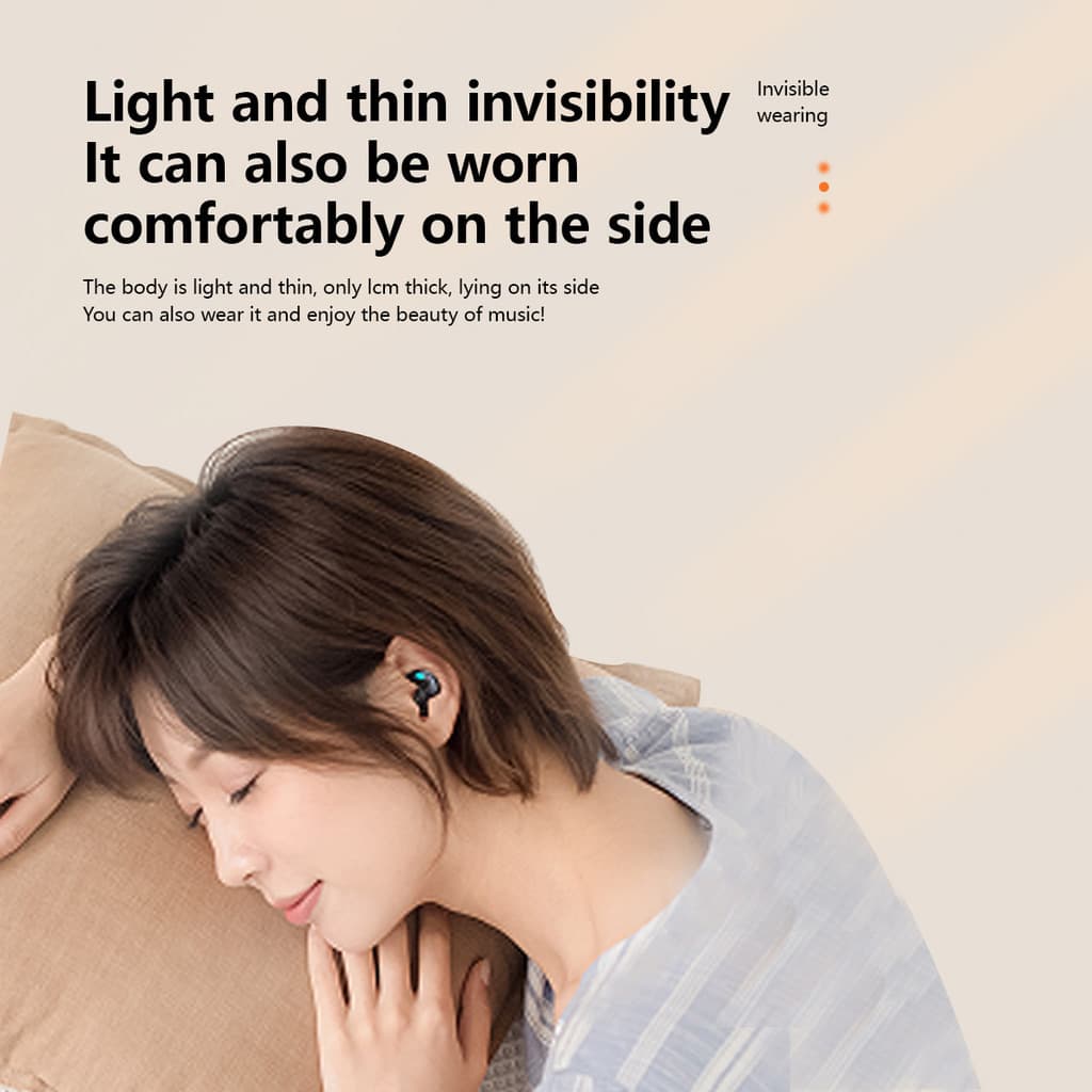 X55 ไร้สาย Sleeping หูฟัง Hi-fi เสียงสเตอริโอ Build-in Mic จอแสดงผล LED หูฟังปุ่มควบคุมชุดหูฟังกันน้ําหูฟังตัดเสียงรบกวนสําหรับโทรศัพท์ทั้งหมด รูปที่ 3