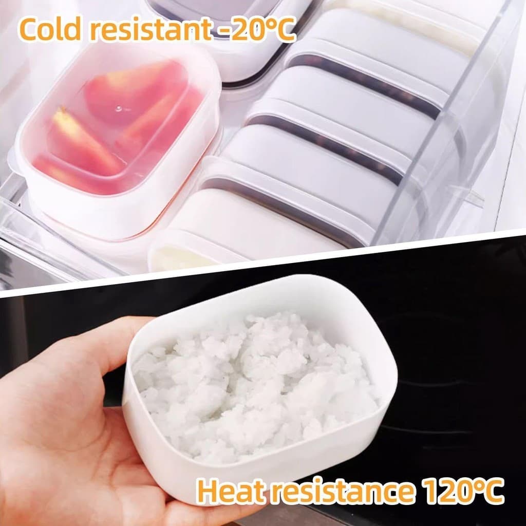 10 ชิ้นกล่องเก็บข้าว, พลาสติกเกรดอาหาร, ต้านเชื้อแบคทีเรีย, ตู้เย็นและตู้แช่แข็งปลอดภัย, ภาชนะเก็บเฉพาะสําหรับความสดชื่นยาวนาน รูปที่ 5