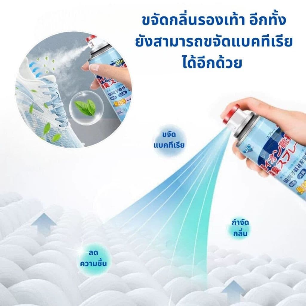 สเปรย์ฉีดรองเท้า 260ML ลดแบคทีเรีย กำจัดเชื้อโรค ระงับกลิ่นเท้า กลิ่นเท้า คันเท้า สเปรย์ดับกลิ่นรองเท้า ขจัดกลิ่นเท้า รูปที่ 2