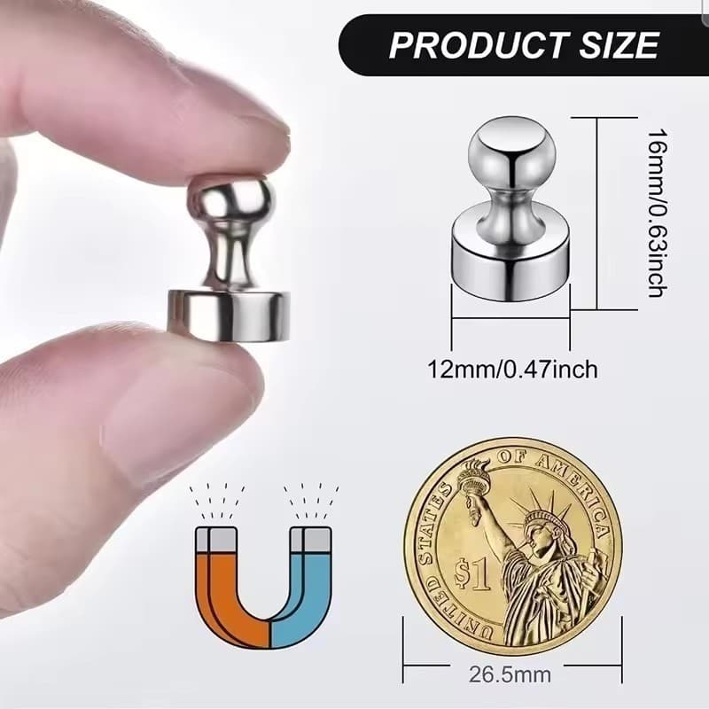 6/10/20 ชิ้นโลหะ Strong Magnetic Thumbtack/แม่เหล็กนีโอไดเมียม/ตู้เย็นสํานักงานไวท์บอร์ดแม่เหล็ก Pushpin รูปที่ 9