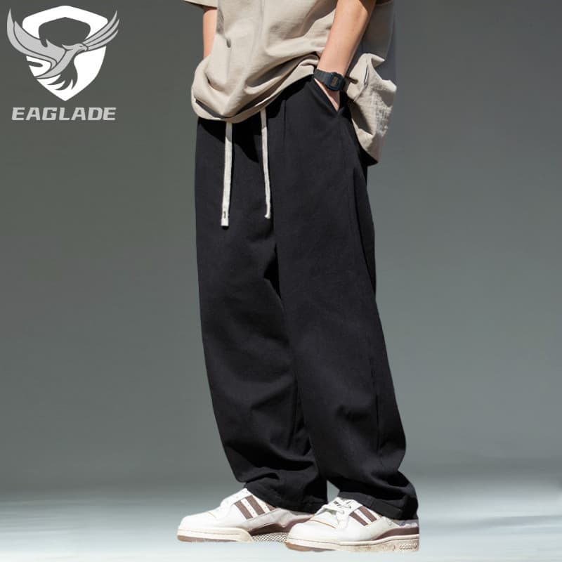 Eaglade Tactical Cargo Baggy Loose Pants for Men K2148 สีดํา B02 รูปที่ 1