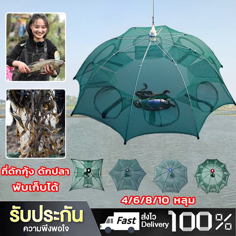Daywalkers ที่ดักปลา ดักกุ้ง ที่ดักกุ้ง 4 6 8 10 ช่อง มุ้งดักปลา มุ้งดักกุ้ง ที่ดักกุ้งฝอย ตาข่ายดักปลา รูปที่ 1
