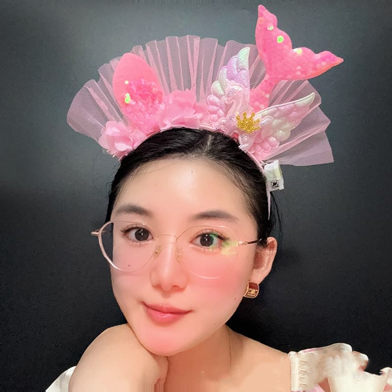 คาดผมปลาโพนี่ น่ารักมีไฟLED ปรับได้3 จังหวะ เหมาะกับงานเลี้งรื่นเริง วันเกิดสังสรรค์ รูปที่ 4