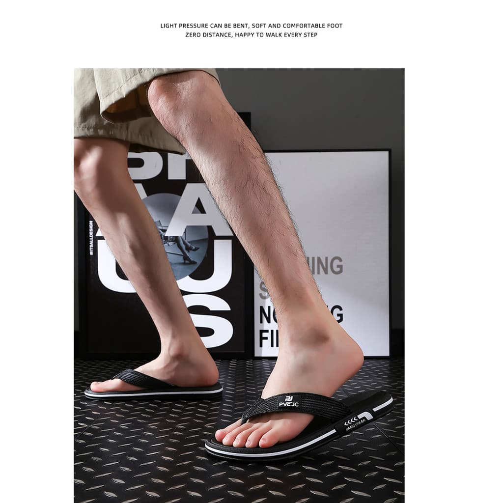 รองเท้าแตะผู้ชาย Flip-Flops ใส่ชายหาด ฤดูร้อน พื้นนุ่ม กันลื่น ทนสึกหรอ รูปที่ 5