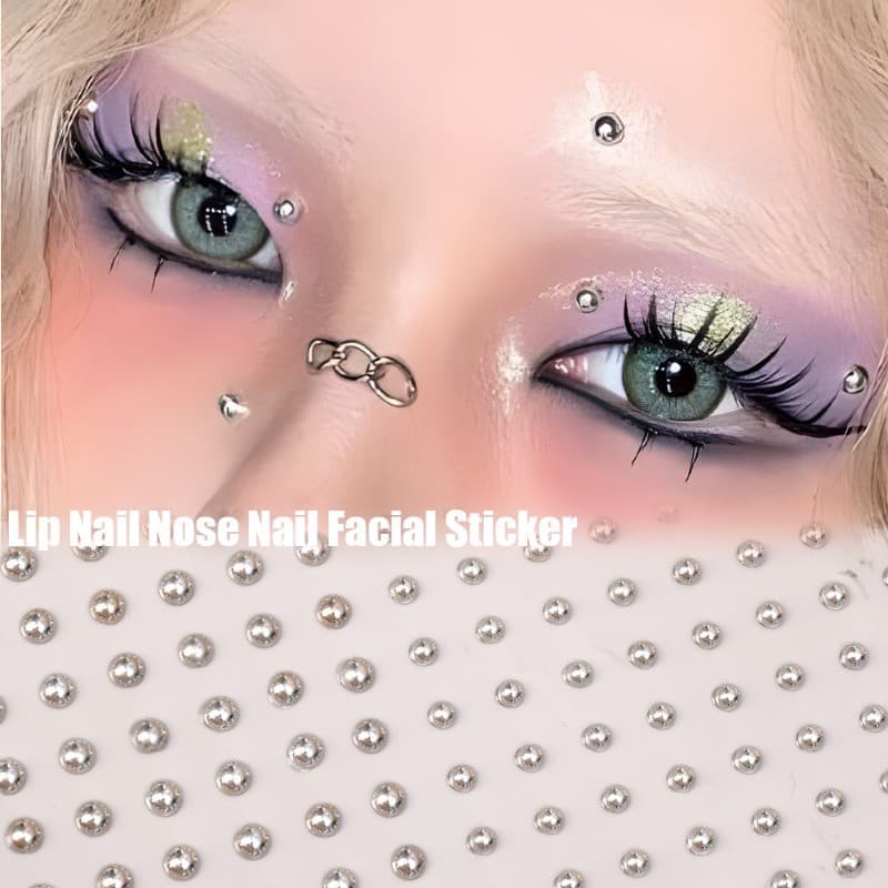 เงินจมูกปลอมเจาะสติกเกอร์ไม่เจาะใบหน้า Jewellery Self กาว Rhinestones สําหรับริมฝีปากตา Body ส่วนบุคคลตกแต่ง รูปที่ 6