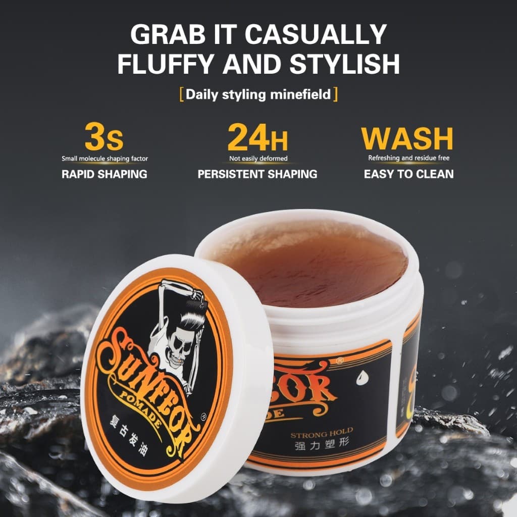 สปอตสปอตสปอต#Hairdressing Retro hair oil big back head shaping oil head mousse cream moisturizing shaping hair wax hair mud รูปที่ 3
