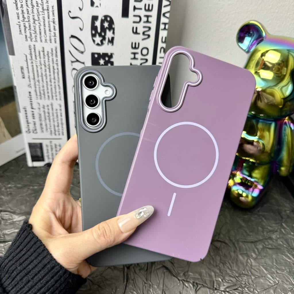 เคสโทรศัพท์แม่เหล็กสำหรับ Samsung Galaxy A56 A36 A26 A16 A06 A55 A35 A25 A15 A05S A05 5G 4G ซัมซุง Case ป้องกันการกระแทก สีพื้น ปก PC รูปที่ 9