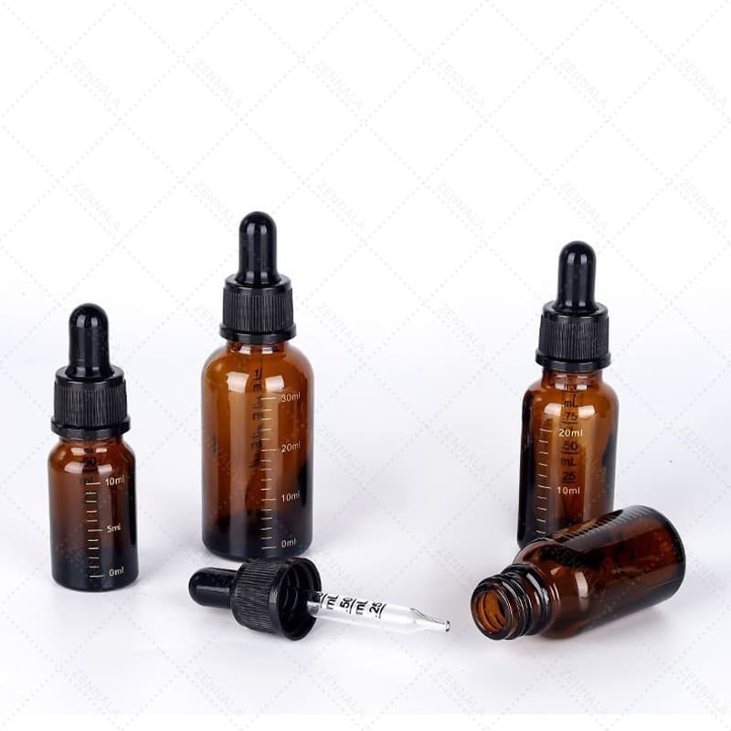 ขวดหยดสารสีชา ขวดแก้ว+หลอดหยด มีสเกล Amber Glass Dropper Bottle DIY รูปที่ 5