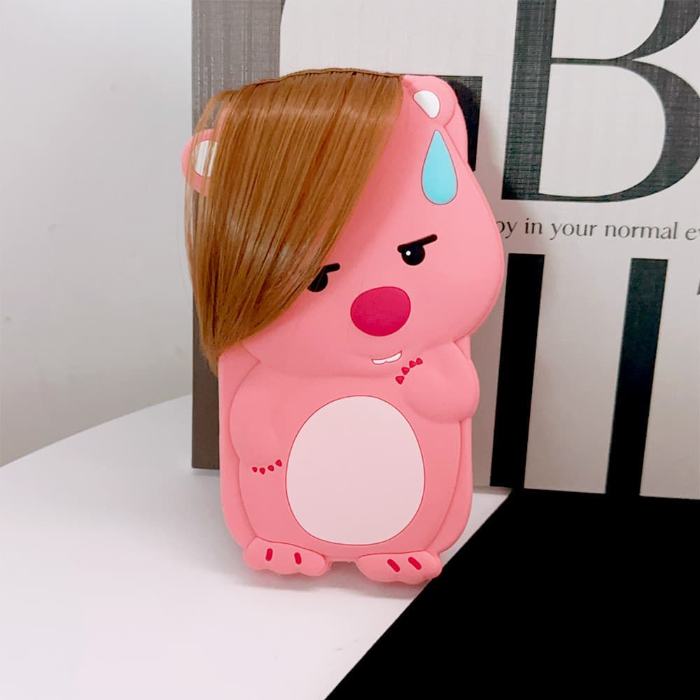 ตลก 3D การ์ตูนถักผม Loopy ซิลิคอนอ่อนเคสโทรศัพท์สําหรับ IPhone 11 16 15 14 Pro Max 12 13 Promax กรอบหนากันกระแทกโทรศัพท์ปกหลัง รูปที่ 3
