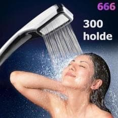 ฝักบัว ฝักบัวอาบน้ำ ประหยัดน้ำ 300 รู สีเงิน พร้อมสายและที่แขวนฝักบัว รูปที่ 2