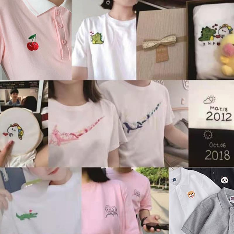 ชุดปักลายตัวอักษรครอสติตช์ 50-100สี อุปกรณ์ครบชุด ปักเสื้อคู่ DIY ของขวัญงานอดิเรก สำหรับมือใหม่ รูปที่ 7