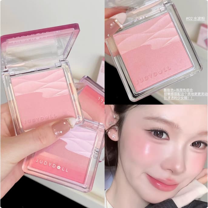 Judydoll 2-in-1 บลัชออนเนื้ออบ สองสี Matte Expansion & Satin Glow Highlight ปรับรูปหน้า 3D รูปที่ 3