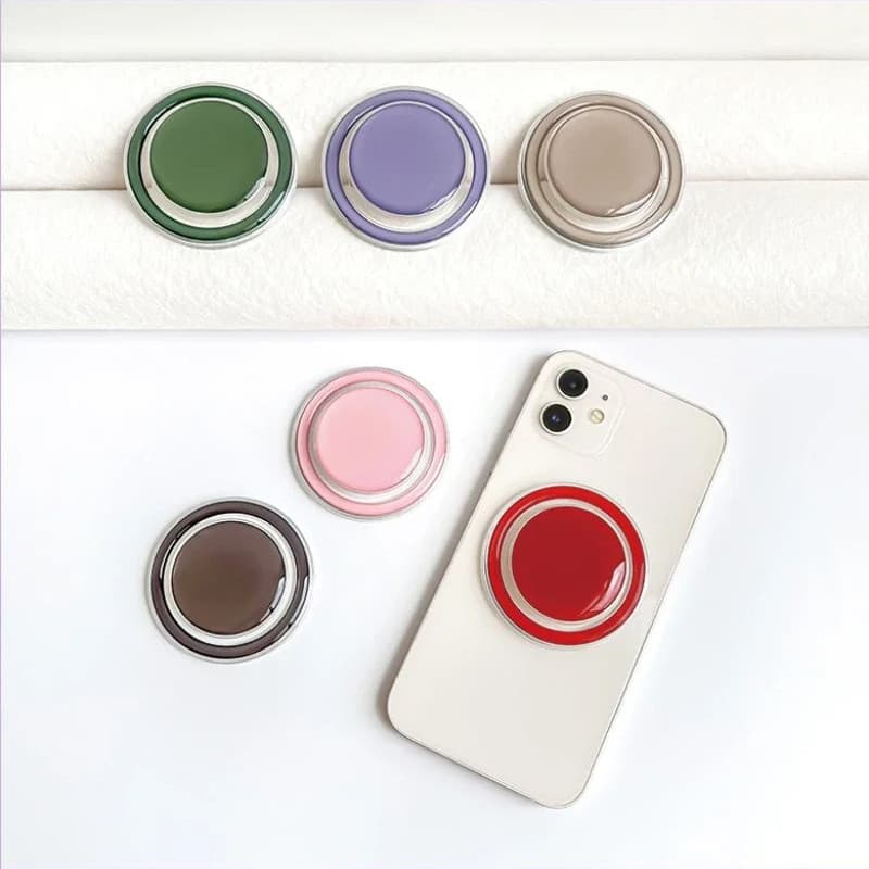 Macron สีทึบเรียบง่ายพับได้สําหรับโทรศัพท์แม่เหล็ก Griptok Stand สําหรับ iPhone ที่วางเคสชาร์จไร้สาย รูปที่ 6