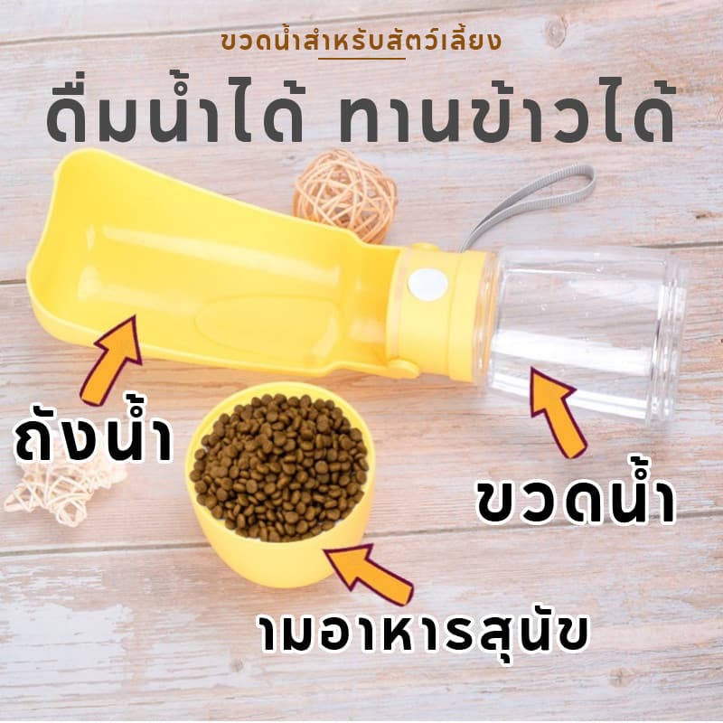 กระบอกน้ำพกพา ขวดน้ำสัตว์เลี้ยง พื้นที่ดื่มกว้าง ป้องกันการรั่วซึม พับได้พร กระบอกน้ำสุนัข รูปที่ 3