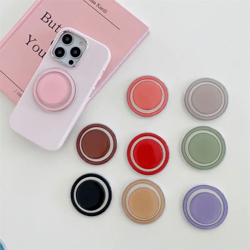 Macron สีทึบเรียบง่ายพับได้สําหรับโทรศัพท์แม่เหล็ก Griptok Stand สําหรับ iPhone ที่วางเคสชาร์จไร้สาย รูปที่ 3