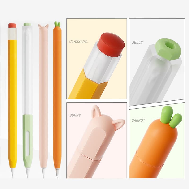 เคสซิลิโคนสำหรับ iPad Apple Pencil Pro 2 1 Gen ป้องกันการลื่น ป้องกันการตก ปลอกอ่อน รุ่นที่ 2 ปลอกป้องกันปากกาเหลวรุ่นที่ 1 รูปที่ 1