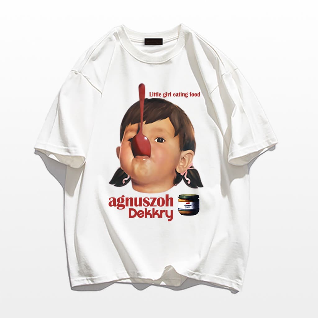 เสื้อยืดผู้หญิงสไตล์เกาหลี เนือ้ผ้าน้ำหนักเบา เสื้อ oversize การ์ตูน คอเสื้อ เสื้อยืด cotton 100% S-3XL รูปที่ 4