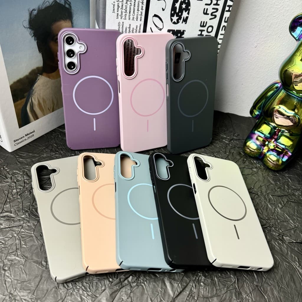 เคสโทรศัพท์แม่เหล็กสำหรับ Samsung Galaxy A56 A36 A26 A16 A06 A55 A35 A25 A15 A05S A05 5G 4G ซัมซุง Case ป้องกันการกระแทก สีพื้น ปก PC รูปที่ 2