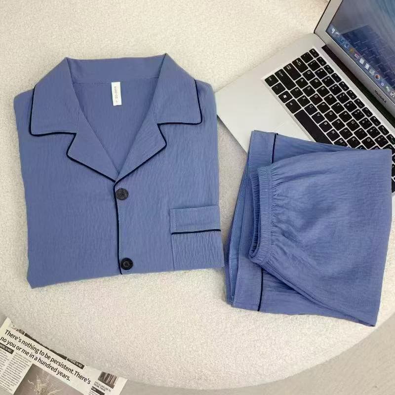 3333-1 B ชุดนอนแขนสั้นขาสั้นผู้ชายผ้าคอตตอน ชุดนอนสีพื้นเกรดพรีเมี่ยม ผ้านุ่มลื่นใส่สบาย จากดไทย รูปที่ 4