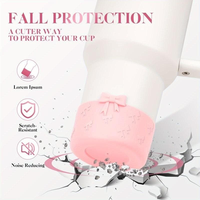 3D Bow Tumbler ซิลิโคน Boot,สวยและทันสมัย Anti-Drop Shock Absorbing ขวดน้ําอุปกรณ์เสริม Stanley Tumbler รูปที่ 6