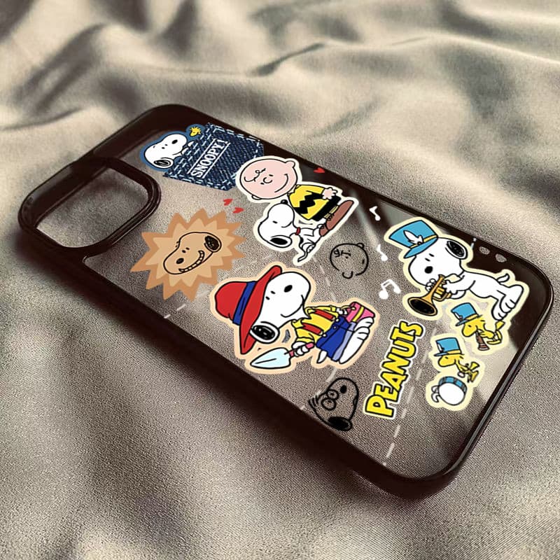 ปลอกสําหรับiPhone 11 16 14 15 12 13 Pro Max 16e 8 7 Plus XR X XS Max SE2020 2022 การ์ตูนที่มีสีสันSnoopyซิลิโคนกันกระแทก รูปที่ 5