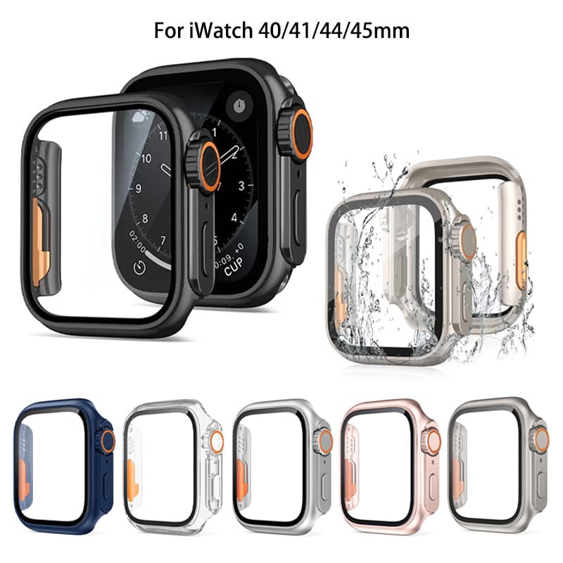 เคสฟิล์มกันรอยสําหรับ iWatch ขนาด 40/41/44/45 มม. Series 9/8/7/SE/6/5/4 โครงพลาสติกแข็ง ป้องกัน รูปที่ 1