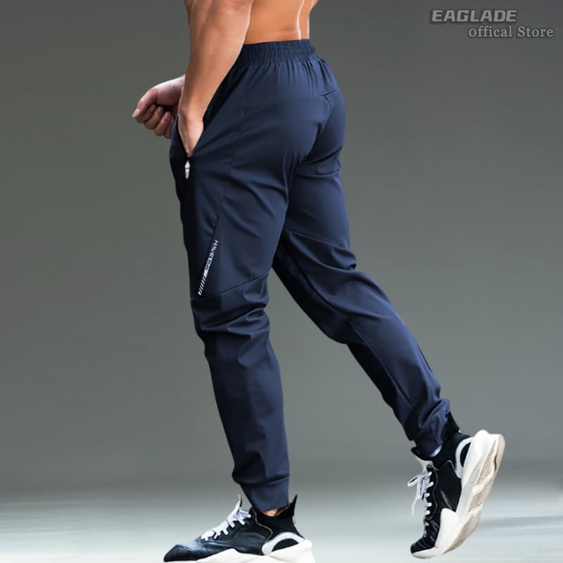 EAGLADE Jogging Sweat Cuffed Jogger กางเกงสําหรับชายกางเกง Quick Drying Breathable ยืดในสีกรมท่า E05 รูปที่ 3