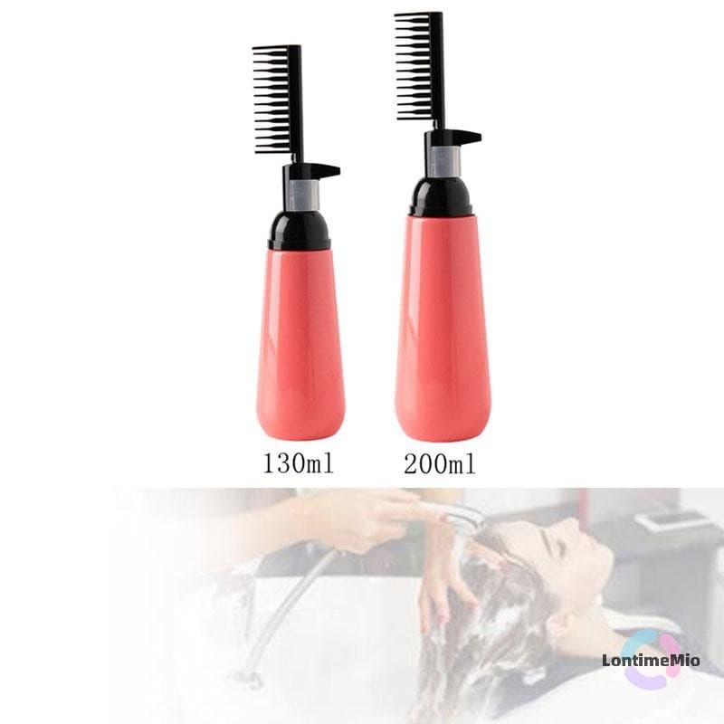 Lontimemio] หวีอุ่นผมขวดย้อมผมที่ว่างเปล่าพร้อมแปรง Applicator Dispensing Salon ใหม่ รูปที่ 2