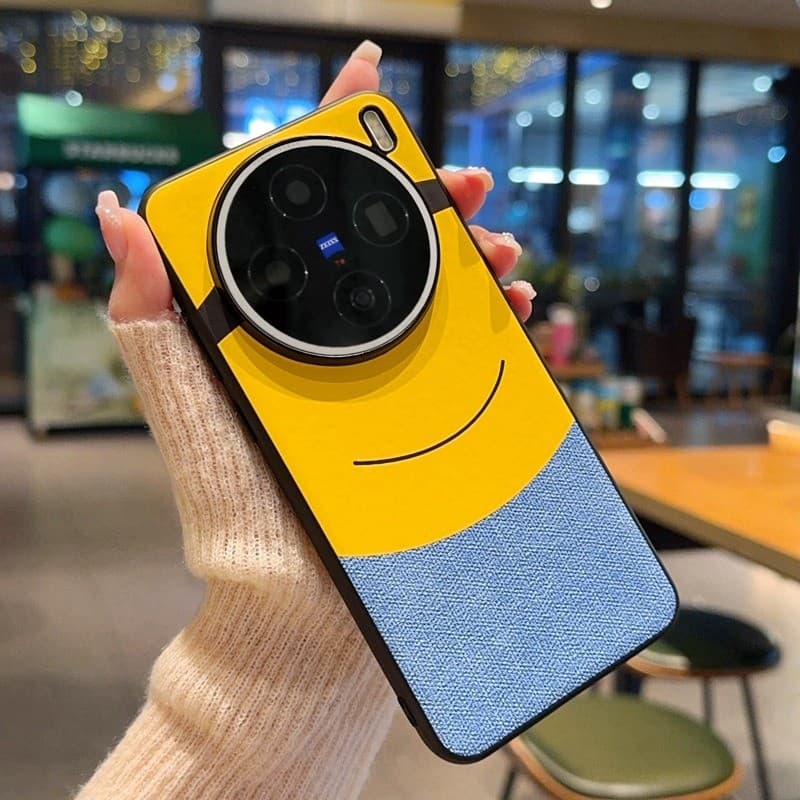 Thin & Light Minions Eyes Design Spliced หนังสําหรับ Vivo X200 Ultra X200S X200 Pro Mini X300 Pro X300 ฝาครอบโทรศัพท์ปลอก รูปที่ 5