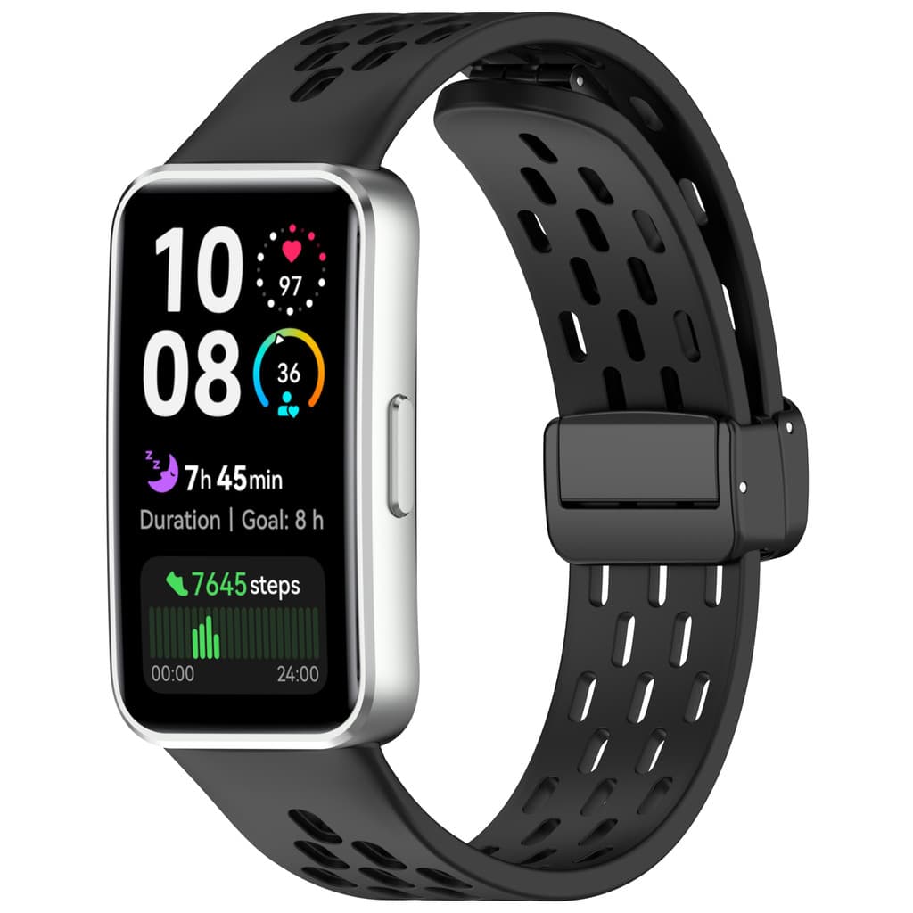 แถบเข็มขัดแม่เหล็กซิลิโคนระบายอากาศสำหรับ Huawei Band 10 / 9 / 8 รูปที่ 4
