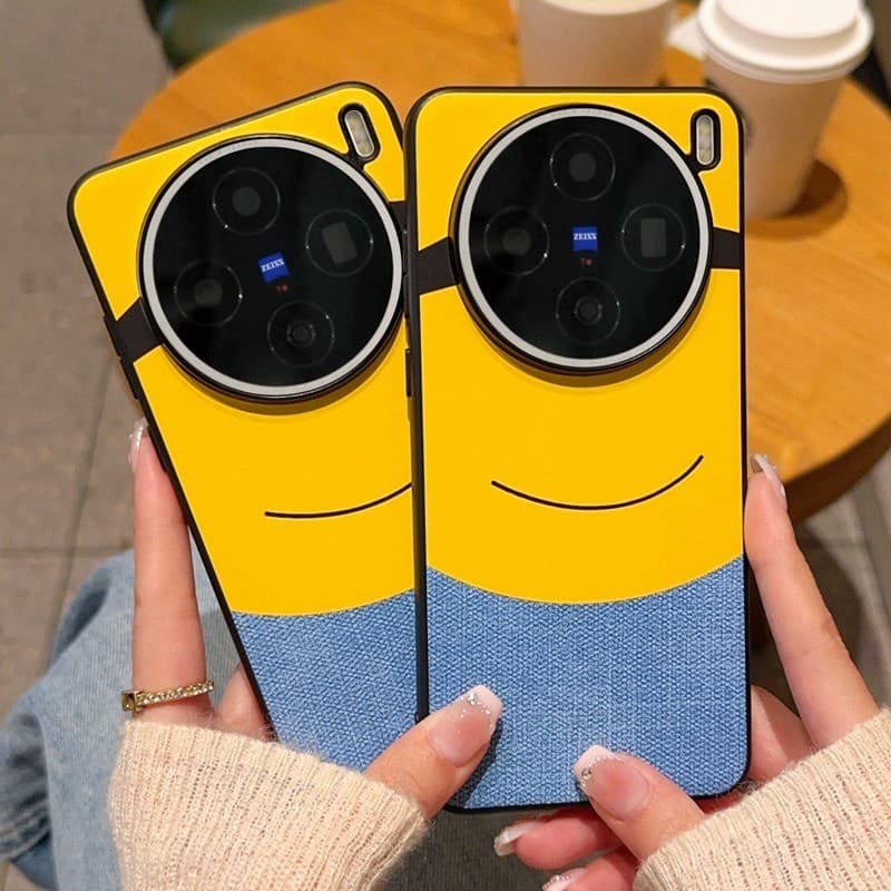 Thin & Light Minions Eyes Design Spliced หนังสําหรับ Vivo X200 Ultra X200S X200 Pro Mini X300 Pro X300 ฝาครอบโทรศัพท์ปลอก รูปที่ 3