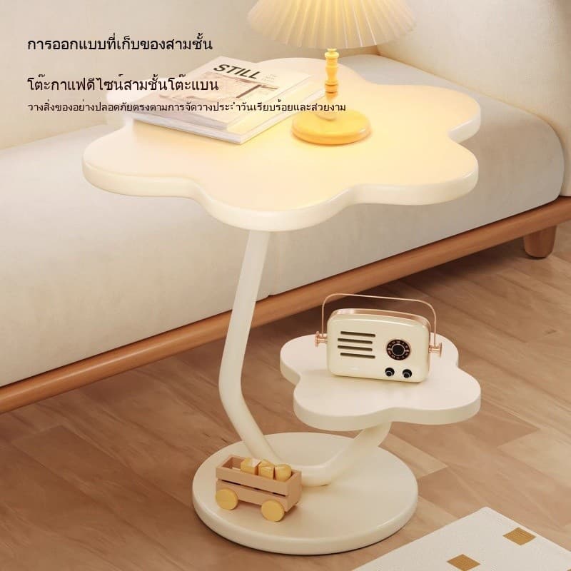 Allieuka โต๊ะข้างโซฟา 2ชั้น โต๊ะกาแฟ ชั้นวางของข้างโซฟา แข็งแรงรับน้ำหนักสูง มีให้ใช้งานสำหรับ ห้องนั่งเล่น ห้องนอน รูปที่ 9