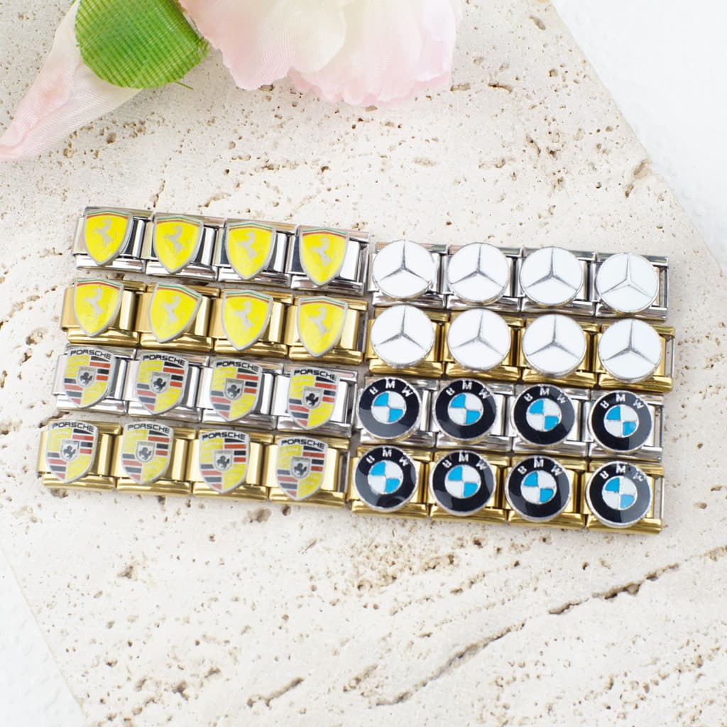 สร้อยข้อมือโมดูลอิตาเลี่ยน DIY ฟรี Splicing โลโก้รถอิตาเลี่ยน Charm สร้อยข้อมือ รูปที่ 1