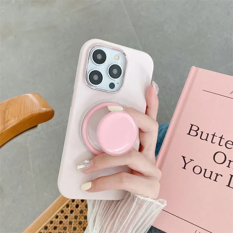Macron สีทึบเรียบง่ายพับได้สําหรับโทรศัพท์แม่เหล็ก Griptok Stand สําหรับ iPhone ที่วางเคสชาร์จไร้สาย รูปที่ 5