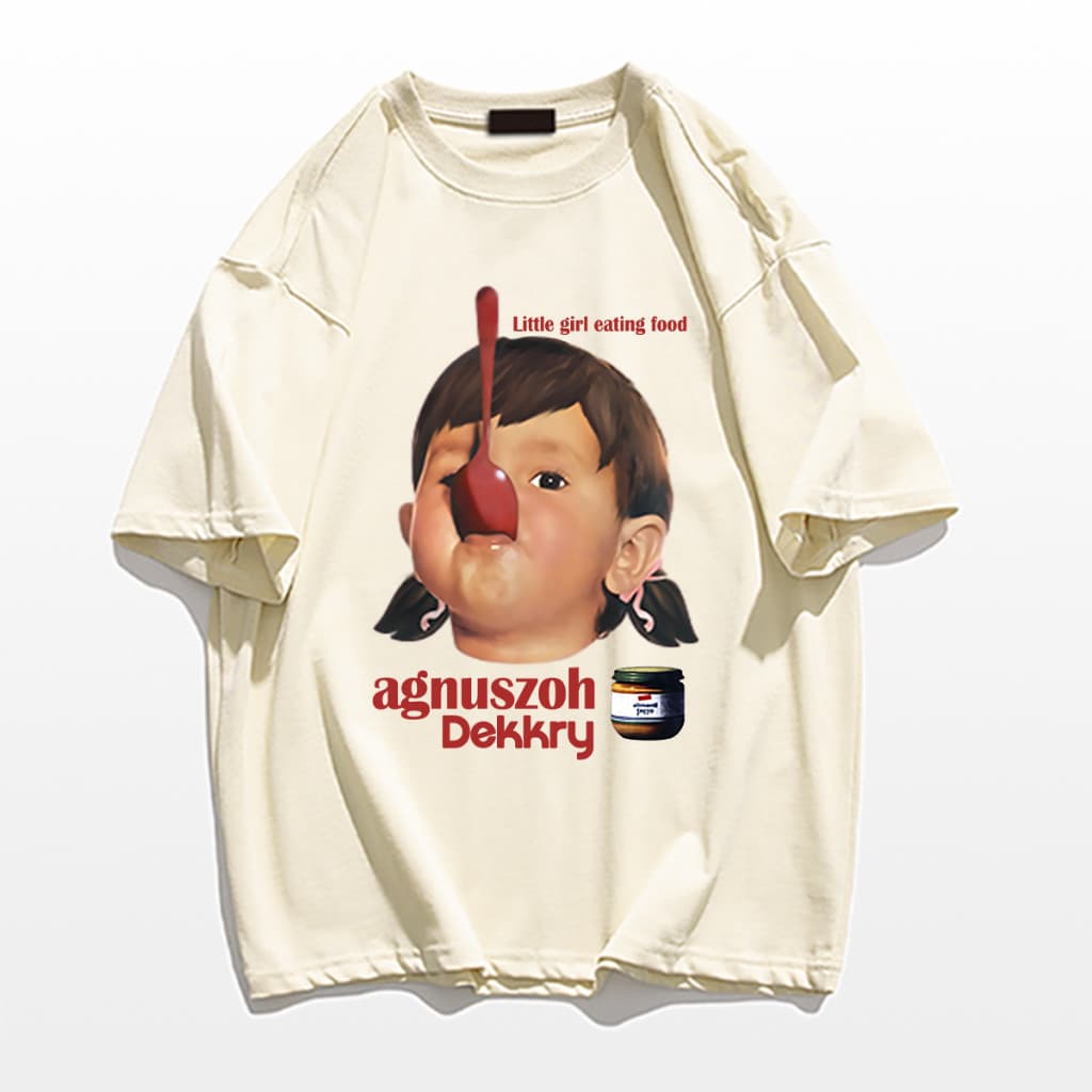 เสื้อยืดผู้หญิงสไตล์เกาหลี เนือ้ผ้าน้ำหนักเบา เสื้อ oversize การ์ตูน คอเสื้อ เสื้อยืด cotton 100% S-3XL รูปที่ 7