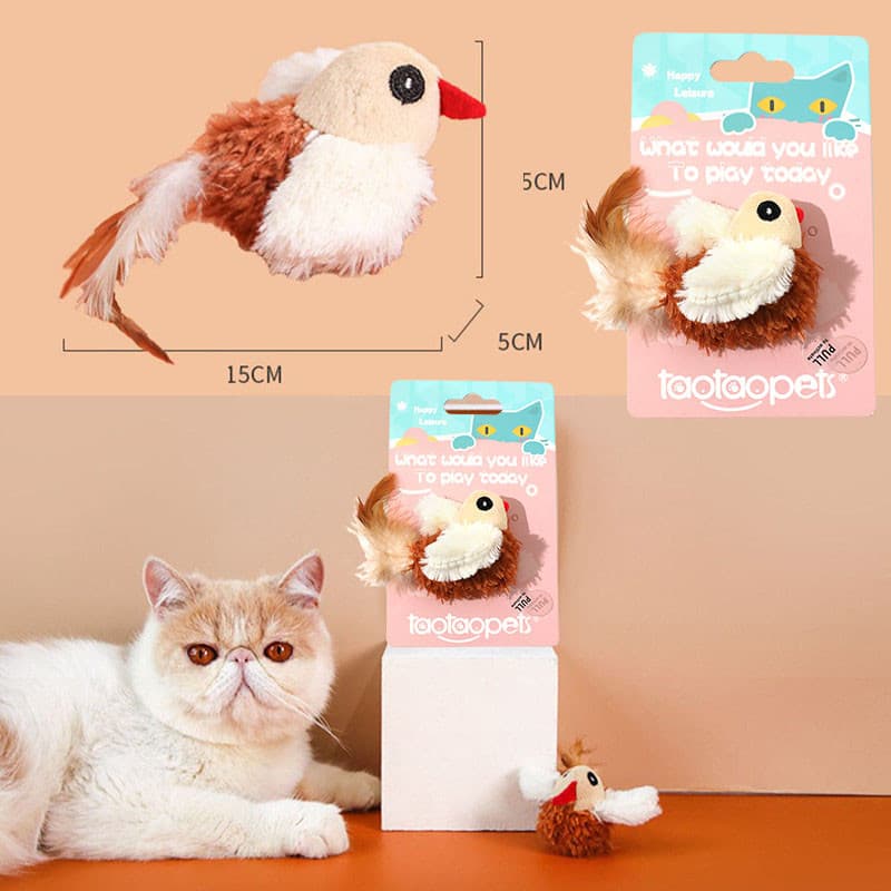 CODนกมีเสียง Interactive Cat Toys ของเล่นแมว ตุ๊กตารูปสัตว์พร้อมเสียงร้อง ตุ๊กตาแมว รูปที่ 7