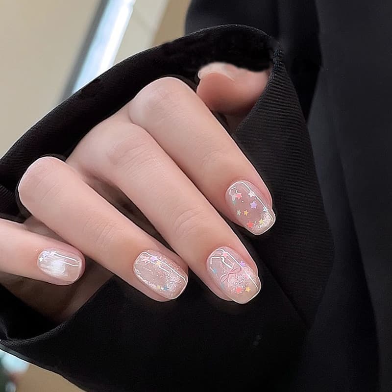 สไตล์ใหม่ มาการอง มินิดาวเลื่อมอุปกรณ์แต่งเล็บที่มีสีสันมินิดาวห้าแฉกกระพริบตกแต่งเล็บ รูปที่ 3