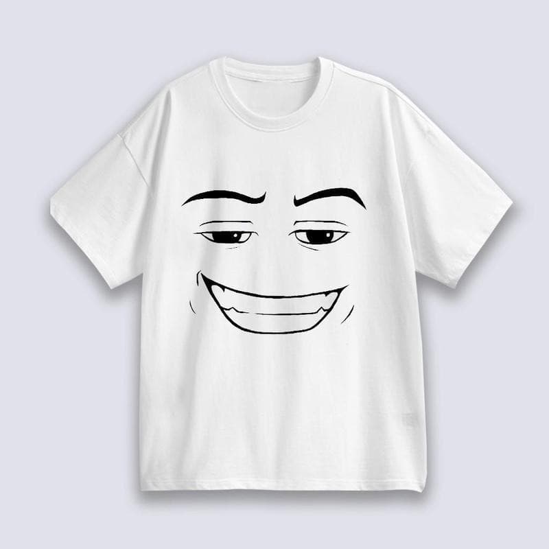 ใหม่ Unisex เสื้อยืด พิมพ์ลาย Roblox Man Face Game สําหรับผู้ชาย T-shirt เป็นกลางCOD เสื้อยืดแขนสั้นลายดอกไม้ รูปที่ 2